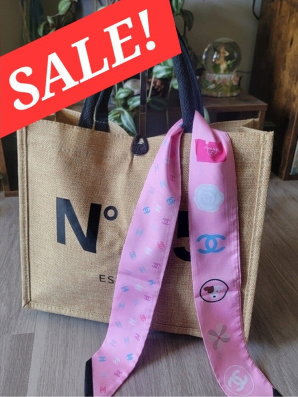 🔴48 Sale!! Chic Brown Tote Bag with Twilly Scarf